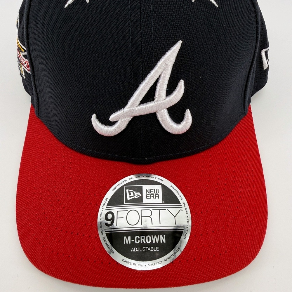 Atlanta Braves Hat New Era 9FORTY All Star Game Baseball Adjustable Navy Red NWT - Picture 2 of 14